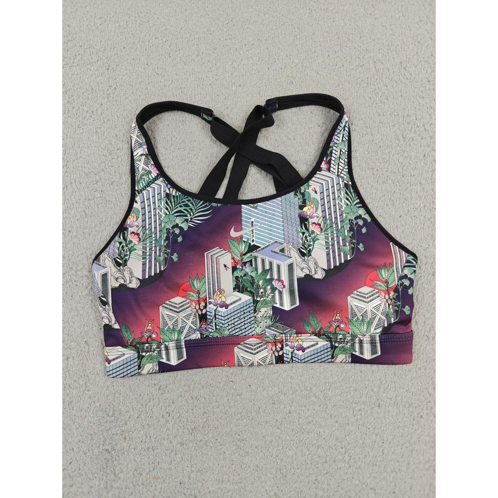 Nike Purple Gradient Floral City-Print Sports Bra